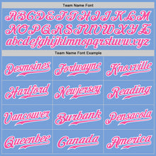 Load image into Gallery viewer, Custom Light Blue Pink Pinstripe Pink-White Authentic Baseball Jersey
