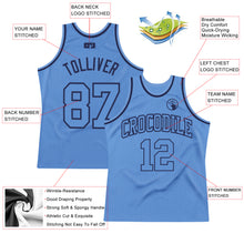 Load image into Gallery viewer, Custom Light Blue Light Blue-Navy Authentic Throwback Basketball Jersey
