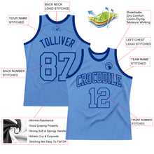 Load image into Gallery viewer, Custom Light Blue Light Blue-Royal Authentic Throwback Basketball Jersey
