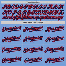 Load image into Gallery viewer, Custom Light Blue Navy-Red Authentic Baseball Jersey
