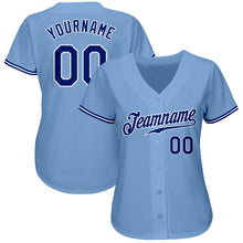 Load image into Gallery viewer, Custom Light Blue Royal-White Authentic Baseball Jersey
