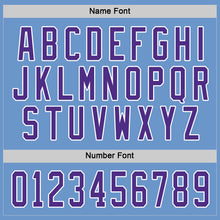 Load image into Gallery viewer, Custom Light Blue Purple-White Hockey Jersey
