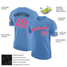 Load image into Gallery viewer, Custom Light Blue Pink-Black Performance T-Shirt
