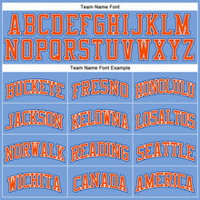 Load image into Gallery viewer, Custom Light Blue Orange-Royal Authentic Throwback Basketball Jersey

