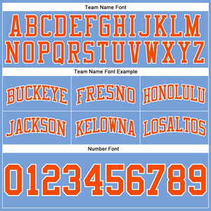 Custom Light Blue Orange-White Authentic Throwback Basketball Shorts