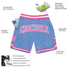 Load image into Gallery viewer, Custom Light Blue Pink-White Authentic Throwback Basketball Shorts
