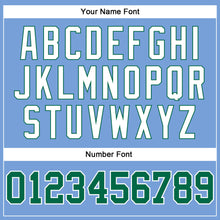 Load image into Gallery viewer, Custom Light Blue Kelly Green-White Authentic Throwback Basketball Jersey
