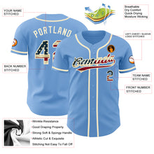 Load image into Gallery viewer, Custom Light Blue Vintage USA Flag-Cream Authentic Baseball Jersey
