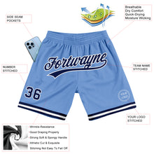Load image into Gallery viewer, Custom Light Blue Navy-White Authentic Throwback Basketball Shorts
