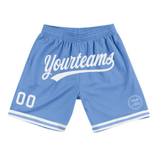 Load image into Gallery viewer, Custom Light Blue White Authentic Throwback Basketball Shorts
