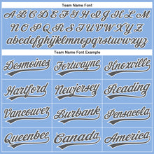 Load image into Gallery viewer, Custom Light Blue White Pinstripe Steel Gray Authentic Baseball Jersey
