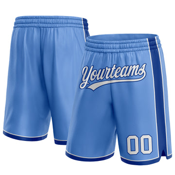 Custom Light Blue White-Royal Authentic Basketball Shorts