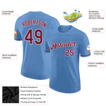 Load image into Gallery viewer, Custom Light Blue Crimson-White Performance T-Shirt

