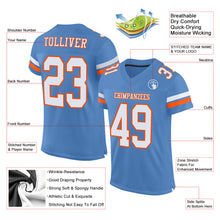 Load image into Gallery viewer, Custom Electric Blue White-Orange Mesh Authentic Football Jersey
