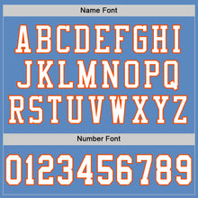 Load image into Gallery viewer, Custom Light Blue White-Orange Mesh Authentic Football Jersey
