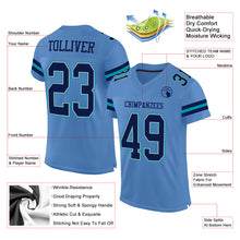 Load image into Gallery viewer, Custom Electric Blue Navy Gray-Teal Mesh Authentic Football Jersey
