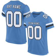 Load image into Gallery viewer, Custom Light Blue White-Black Mesh Authentic Football Jersey
