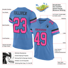 Load image into Gallery viewer, Custom Electric Blue Pink-Black Mesh Authentic Football Jersey
