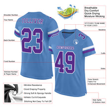 Load image into Gallery viewer, Custom Light Blue Purple-White Mesh Authentic Football Jersey

