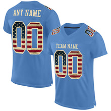 Load image into Gallery viewer, Custom Light Blue Vintage USA Flag-City Cream Mesh Authentic Football Jersey
