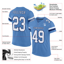 Load image into Gallery viewer, Custom Electric Blue White-Navy Mesh Authentic Football Jersey
