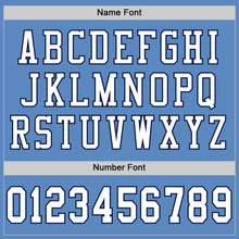 Load image into Gallery viewer, Custom Light Blue White-Navy Mesh Authentic Football Jersey

