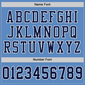 Custom Light Blue Navy-White Mesh Authentic Football Jersey