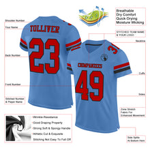 Load image into Gallery viewer, Custom Electric Blue Red-Black Mesh Authentic Football Jersey

