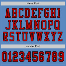 Load image into Gallery viewer, Custom Light Blue Red-Black Mesh Authentic Football Jersey
