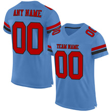 Load image into Gallery viewer, Custom Electric Blue Red-Black Mesh Authentic Football Jersey
