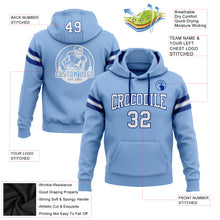 Load image into Gallery viewer, Custom Stitched Light Blue White-Royal Football Pullover Sweatshirt Hoodie
