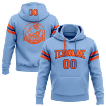 Load image into Gallery viewer, Custom Stitched Light Blue Orange-Royal Football Pullover Sweatshirt Hoodie
