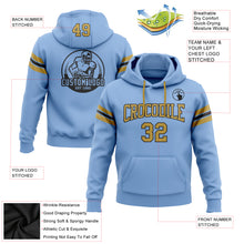 Load image into Gallery viewer, Custom Stitched Light Blue Old Gold-Black Football Pullover Sweatshirt Hoodie
