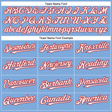 Load image into Gallery viewer, Custom Light Blue White-Red Authentic Baseball Jersey
