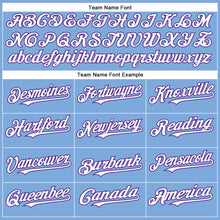 Load image into Gallery viewer, Custom Light Blue White-Purple Authentic Baseball Jersey
