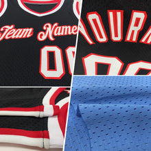 Load image into Gallery viewer, Custom Light Blue White-Gold Authentic Throwback Basketball Jersey
