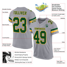 Load image into Gallery viewer, Custom Light Gray Green-Gold Mesh Authentic Football Jersey
