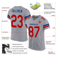 Load image into Gallery viewer, Custom Light Gray Red-Royal Mesh Authentic Football Jersey
