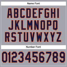 Load image into Gallery viewer, Custom Light Gray Navy-Orange Mesh Authentic Football Jersey
