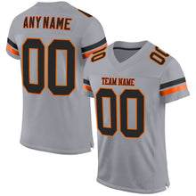 Load image into Gallery viewer, Custom Light Gray Black-Orange Mesh Authentic Football Jersey
