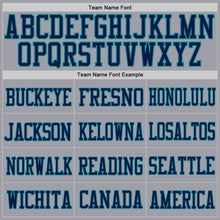 Load image into Gallery viewer, Custom Light Gray Navy-Aqua Mesh Authentic Football Jersey
