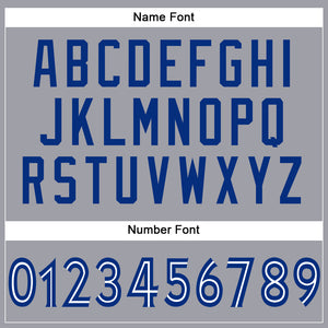 Custom Light Gray White-Royal Mesh Authentic Football Jersey