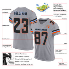 Load image into Gallery viewer, Custom Light Gray Black-Powder Blue Mesh Authentic Football Jersey
