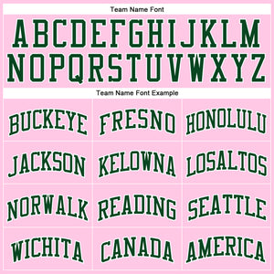 Custom Light Pink Green-White Authentic Throwback Basketball Jersey