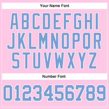 Load image into Gallery viewer, Custom Light Pink Light Blue-White Authentic Throwback Basketball Jersey
