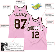 Load image into Gallery viewer, Custom Light Pink Brown-White Authentic Throwback Basketball Jersey
