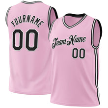 Load image into Gallery viewer, Custom Light Pink Black-White Authentic Throwback Basketball Jersey
