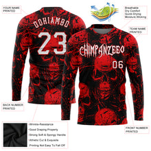 Load image into Gallery viewer, Custom 3D Pattern Halloween Skulls Long Sleeve Performance T-Shirt
