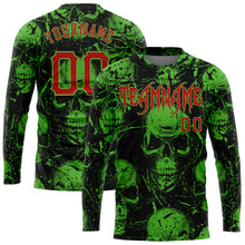 Load image into Gallery viewer, Custom 3D Pattern Halloween Skulls Long Sleeve Performance T-Shirt
