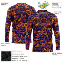 Load image into Gallery viewer, Custom 3D Pattern Halloween Skulls Long Sleeve Performance T-Shirt
